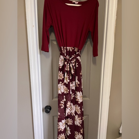 3/4 Sleeve Floral Maxi - Picture 5 of 8